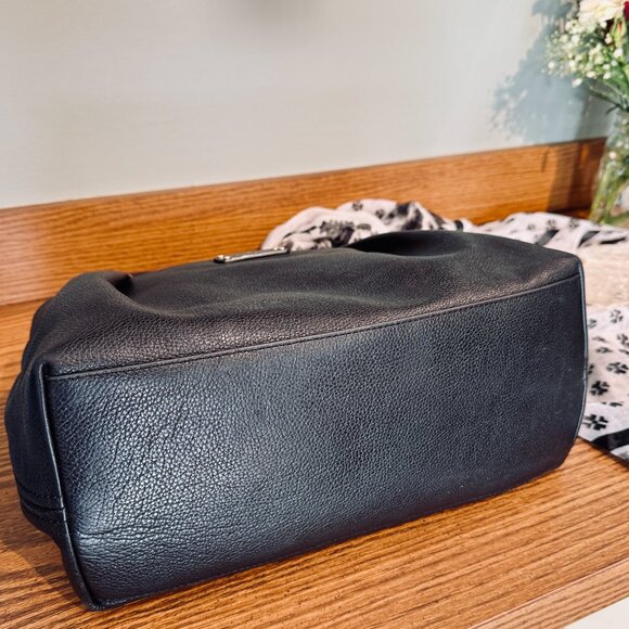 KATE SPADE Black Leather Shoulder Bag - Classic Hobo Satchel 2000s-2010s - Picture 6 of 14